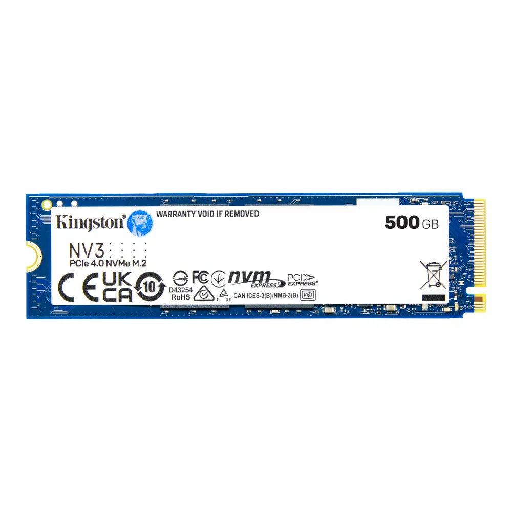 SSD 500gb Kingston Nv3, M.2 Nvme PCie 4.0 X4, Leitura 5.000mb/s, Gravação 3.000mb/s - Snv3s/500g SSD 500gb Kingston Nv3, M.2 Nvme PCie 4.0 X4, Leitura 5.000mb/s, Gravação 3.000mb/s - Snv3s/500g