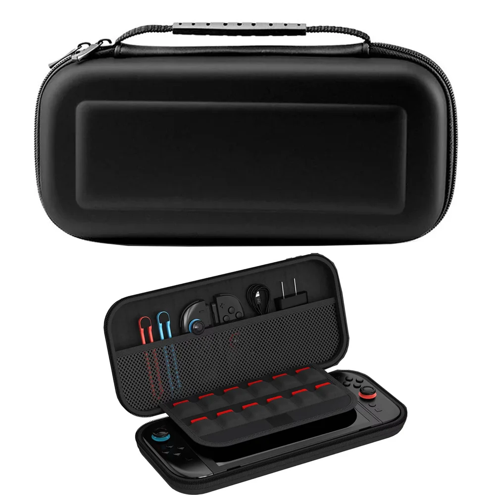 Case Para Nintendo Switch 2 Estojo Bolsa EVA Preto Rígído Com Alça Mão + 2 Películas de Vidro Premium Case Para Nintendo Switch 2 Estojo Bolsa EVA Preto Rígído Com Alça Mão + 2 Películas de Vidro Premium