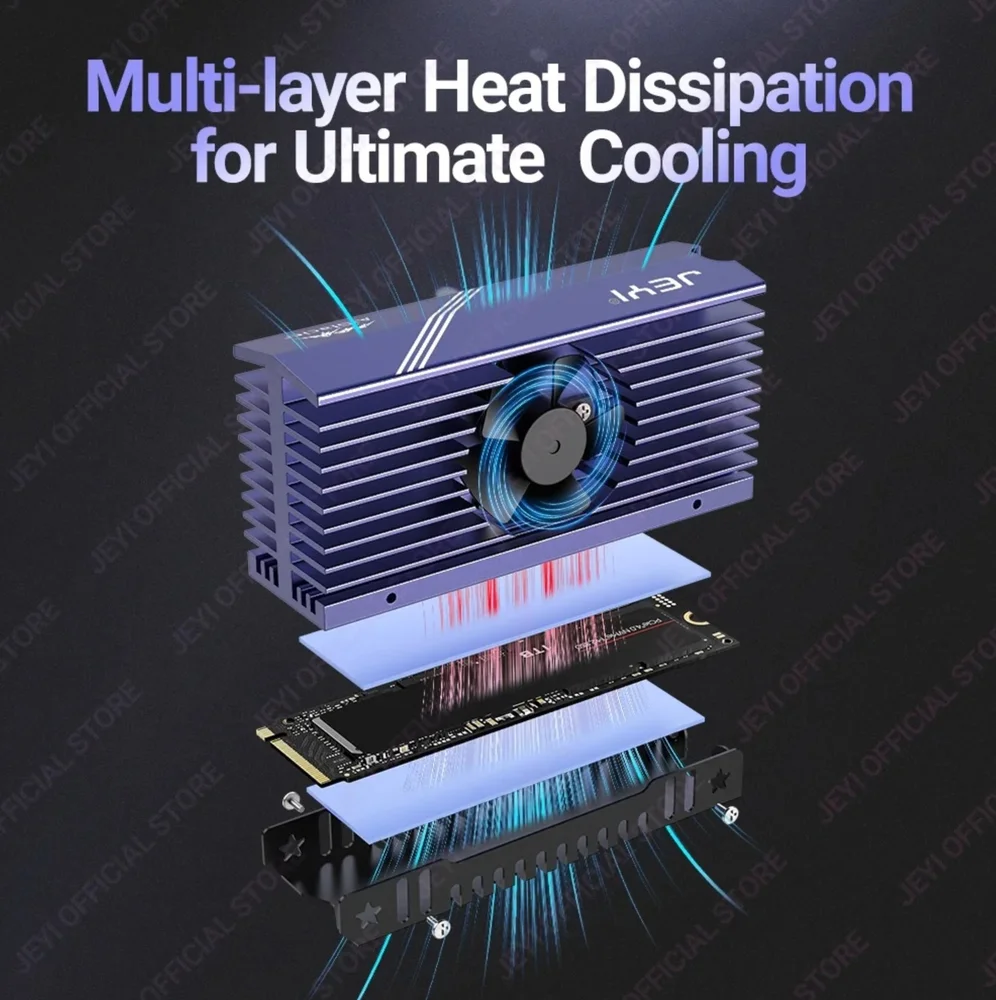Dissipador De Calor De Alumínio Para SSD M.2 2280 Com Ventoinha Dissipador De Calor De Alumínio Para SSD M.2 2280 Com Ventoinha