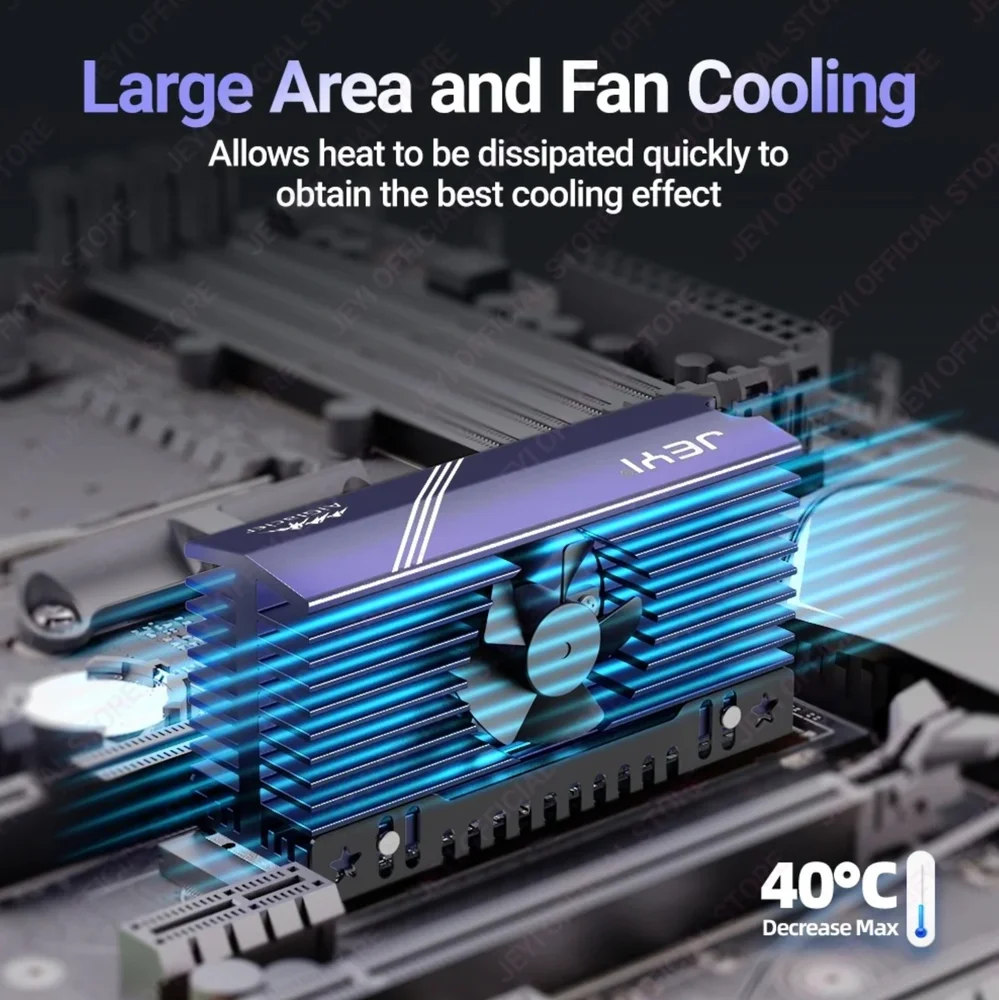 Dissipador De Calor De Alumínio Para SSD M.2 2280 Com Ventoinha Dissipador De Calor De Alumínio Para SSD M.2 2280 Com Ventoinha
