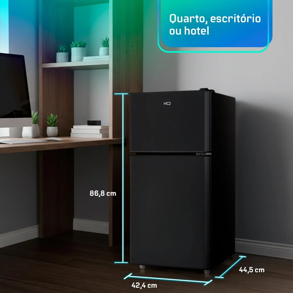 Frigobar Duplex Hq 90 Litros Preto Hq-90rdf Frigobar Duplex Hq 90 Litros Preto Hq-90rdf