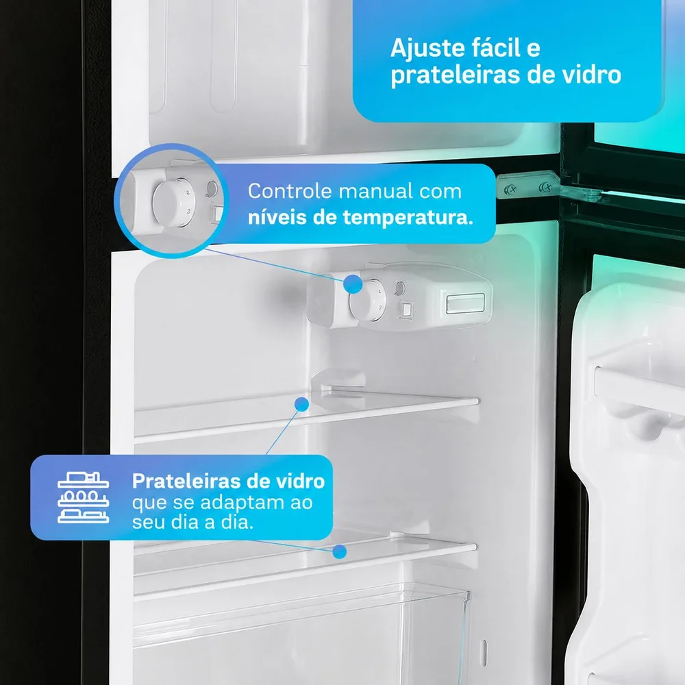 Frigobar Duplex Hq 90 Litros Preto Hq-90rdf Frigobar Duplex Hq 90 Litros Preto Hq-90rdf