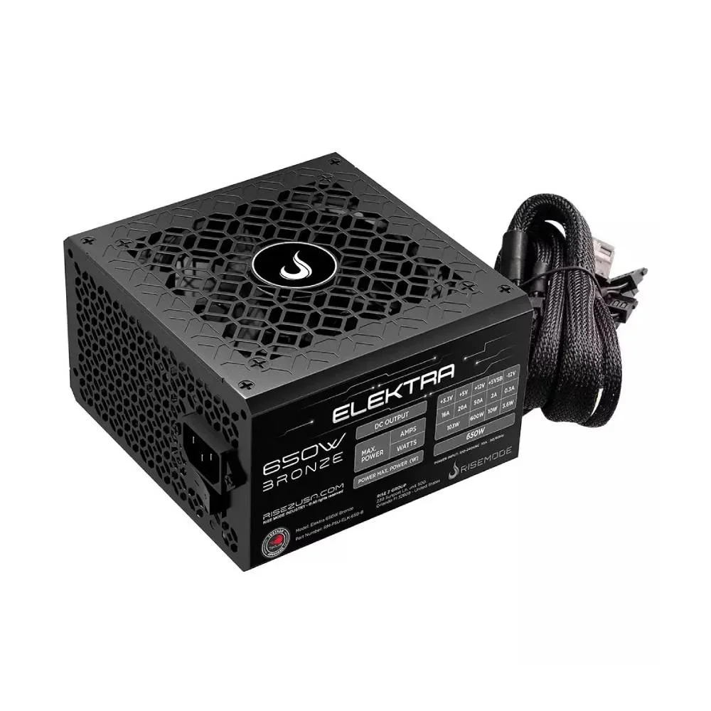 Fonte Gamer Rise Mode Elektra, 650W, Bronze, PFC Ativo, Preto - RM-PSU-ELK-650-B Fonte Gamer Rise Mode Elektra, 650W, Bronze, PFC Ativo, Preto - RM-PSU-ELK-650-B