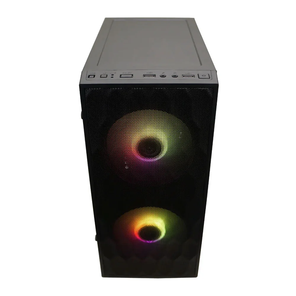 Gabinete Gamer M-atx Brazilpc Bpc-n14b Preto C/ 2 Coolers Embutidos Lateral Acrilico/frente Mash