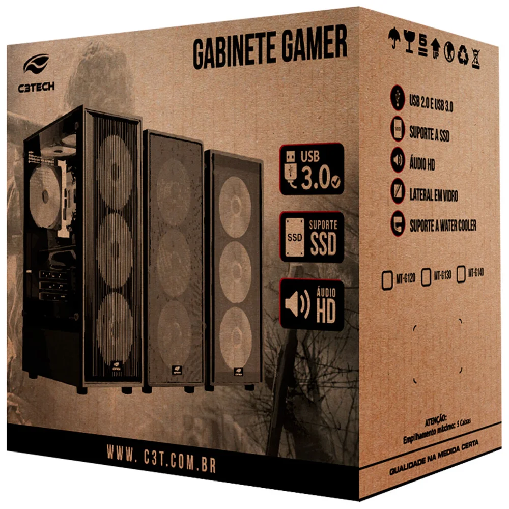 Gabinete Gamer C3tech Mt-g130bk, Lateral Em Vidro, Filtro Anti-poeira, Usb 3.0, Micro Atx - Preto Gabinete Gamer C3tech Mt-g130bk, Lateral Em Vidro, Filtro Anti-poeira, Usb 3.0, Micro Atx - Preto