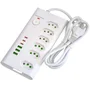 Filtro De Linha Com 6 Tomadas 10a 20a + Dps, Extensão Elétrica Bivolt Tripolar, Regua Com 6 Usb, Usb Tipo C Cabo 2m