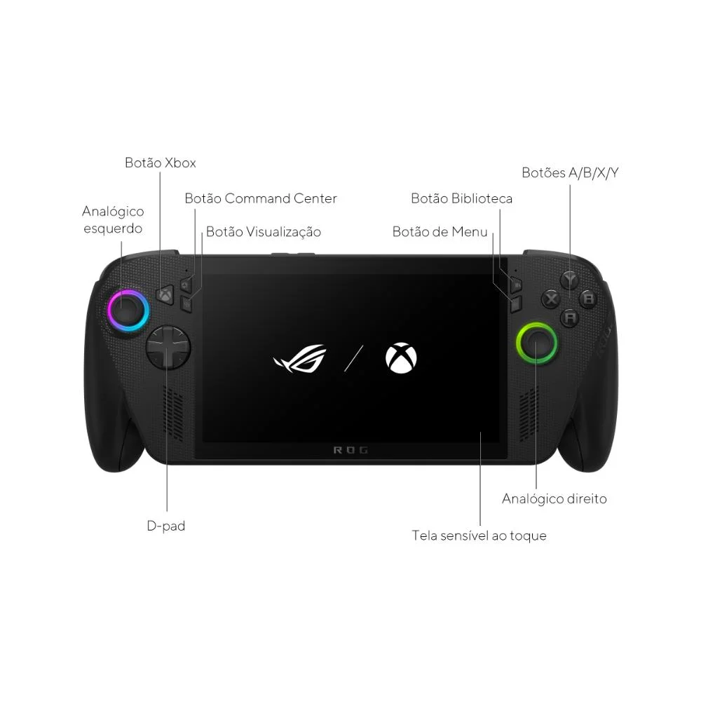 Rog XBOX Ally X Console Portátil Tela 7" Touchscreen 120hz, Amd Ryzen Ai Z2 Extreme, 24 Gb Ram, 1 Tb SSD, WINDOWS 11 Home - Black - Rc73xa-nh012w