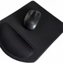 Mouse Pad Ergonômico Tecido Preto -sem Impressão- Formato Retangular 23,0x27,0cm- Silicone Gel