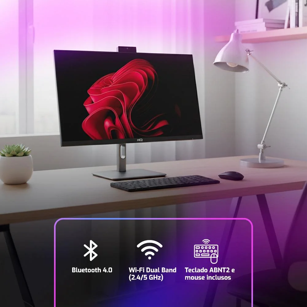 "Computador All In One 24"", Intel Core i5 11400 11ª Geração, 8GB Ddr4, SSD 256gb, WINDOWS 11  , Webcam, Wifi, Bluetooth, Hq Silver Aihqp-009" em Campinas - foto 2