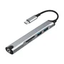 Adaptador Usb-c 6 Em 1 – Usb 3.0, Leitor Tf/sd, Entrada P2 E Alta Velocidade – Hub Tipo C Multifuncional - Verde