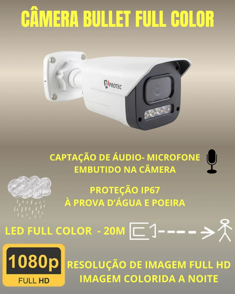 Kit 9 Câmeras Full Color C/áudio Dvr Intelbras 16ch 2TB Purple