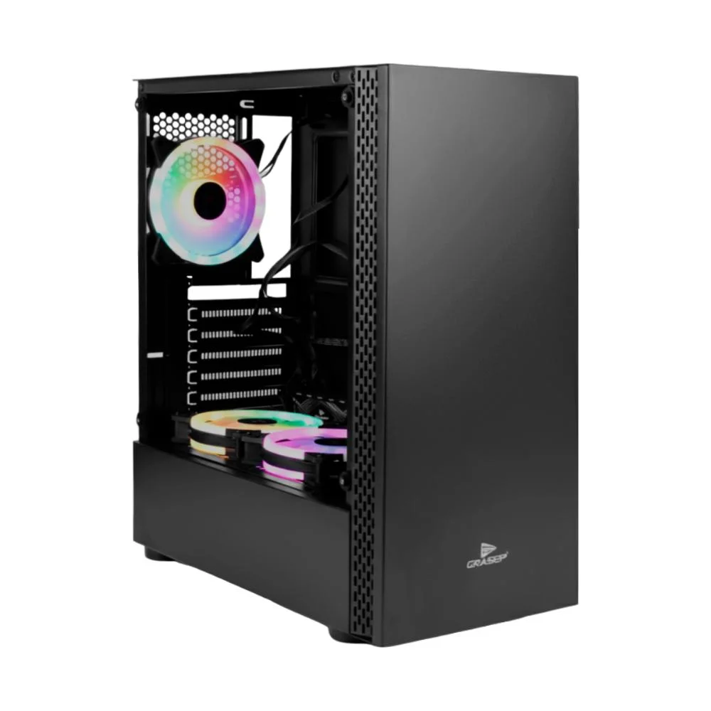Gabinete Gamer Mid Tower Atx RGB 3 Fans Vidro Temperado Usb 3.0 Gabinete Gamer Mid Tower Atx RGB 3 Fans Vidro Temperado Usb 3.0