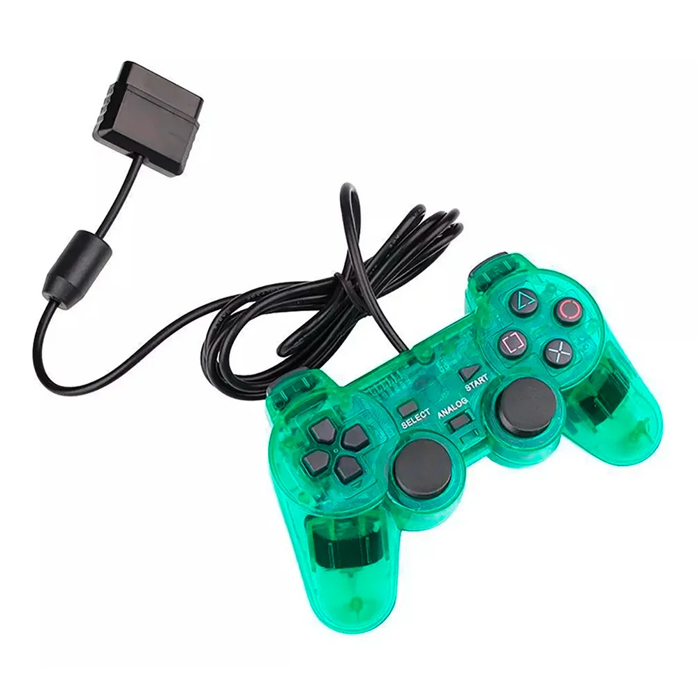 Controle Compatível Com Ps2 Doubleshock Transparente Verde Controle Compatível Com Ps2 Doubleshock Transparente Verde