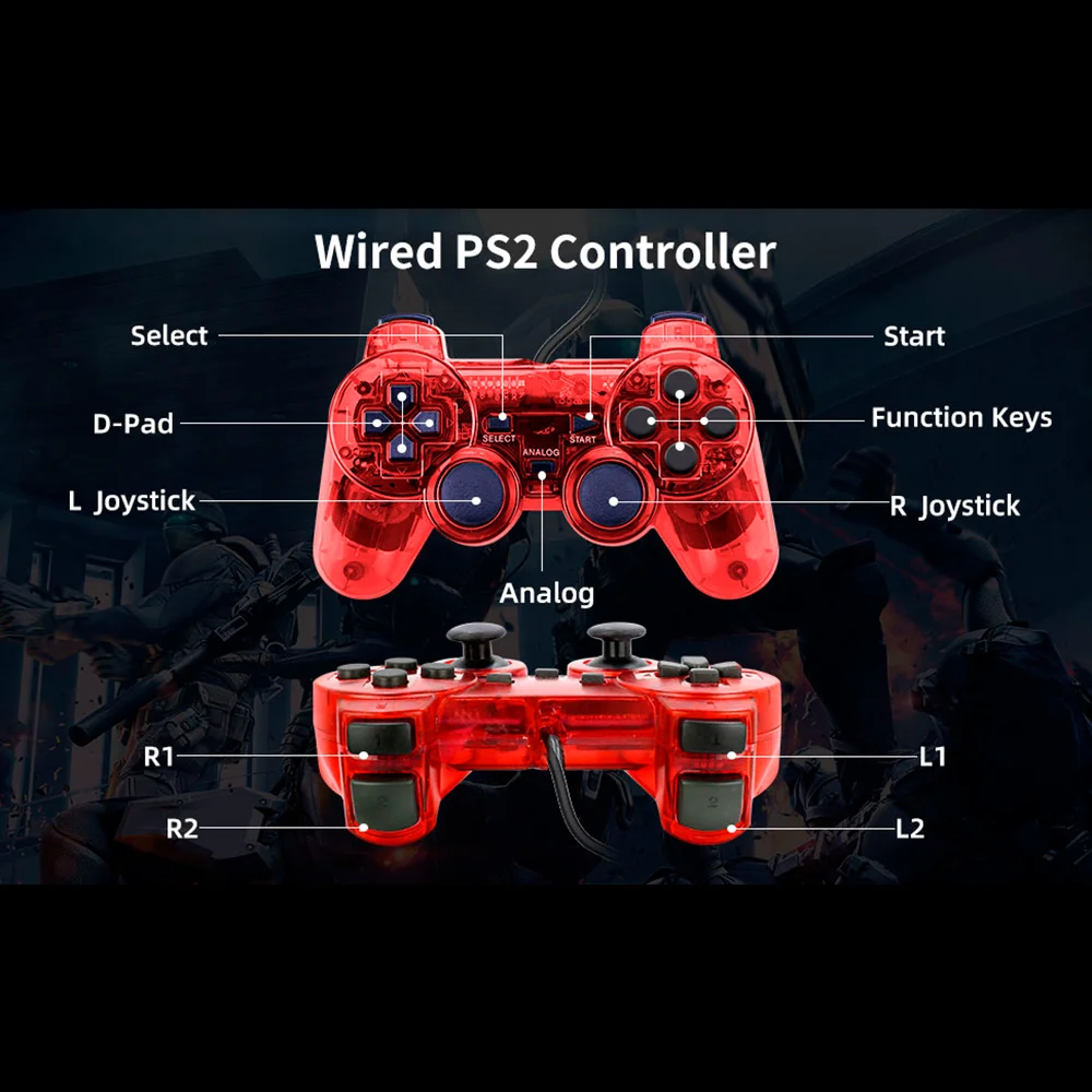 Controle Compatível Com Ps2 Doubleshock Transparente Verde Controle Compatível Com Ps2 Doubleshock Transparente Verde