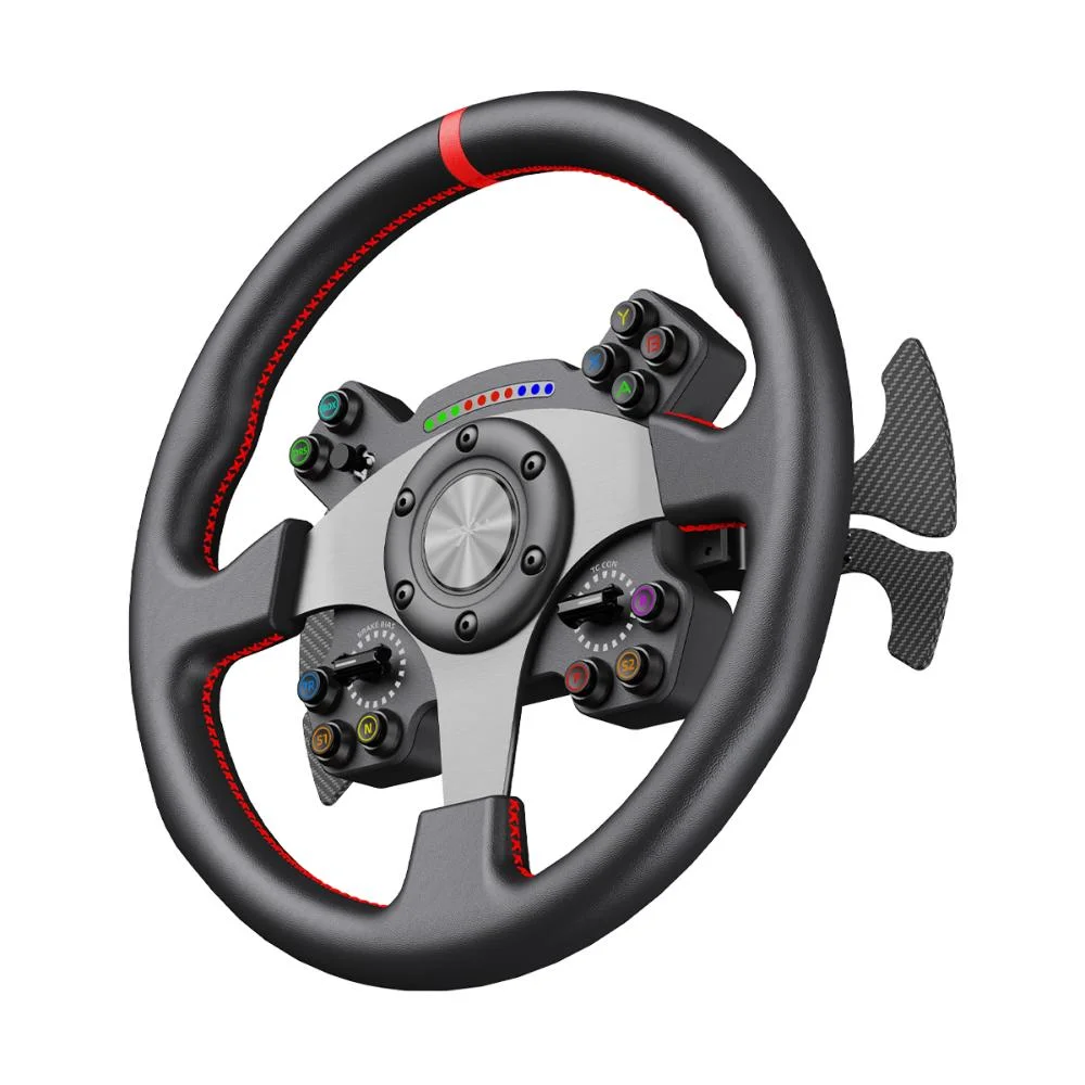 Volante Gamer Pxn W Cs R2 Alumínio Fibra De Carbono 13 Botões E LEDs RGB Volante Gamer Pxn W Cs R2 Alumínio Fibra De Carbono 13 Botões E LEDs RGB