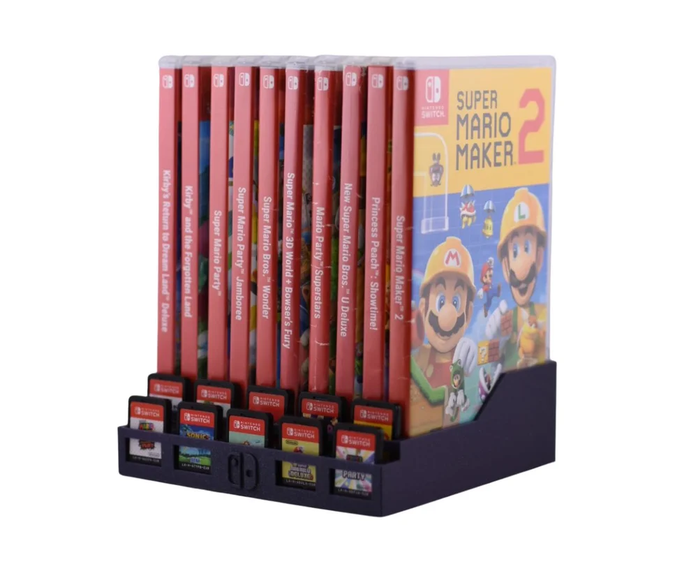 Organizador 10 Espaços Para Jogos Nintendo Switch 1 E 2 – Suporte P/ Caixas E Cartuchos Organizador 10 Espaços Para Jogos Nintendo Switch 1 E 2 – Suporte P/ Caixas E Cartuchos