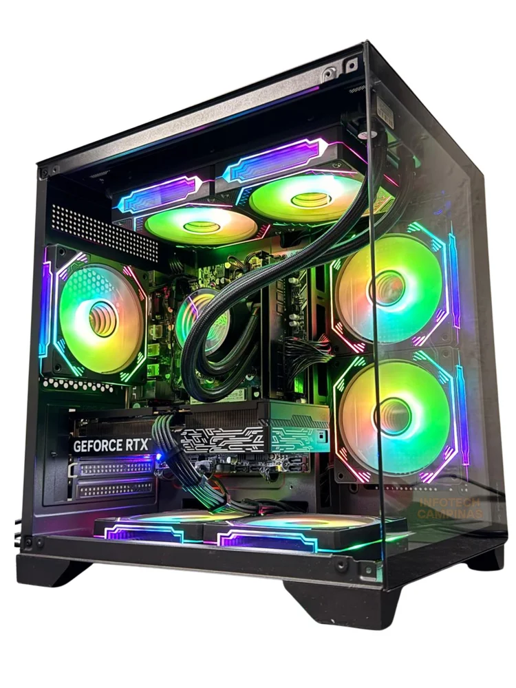 PC Gamer Aquário Preto | Ryzen 7 5700x | RTX 5060 8GB | 16gb Ram | SSD 1TB | Water Cooler 240mm | WINDOWS 11 Pro - view 2