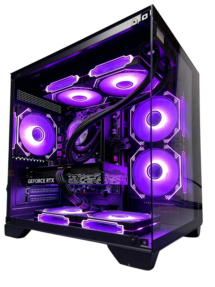 PC Gamer Aquário Preto | Ryzen 7 5700x | RTX 5060 8GB | 16gb Ram | SSD 1TB | Water Cooler 240mm | WINDOWS 11 Pro - view 5