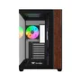 Gabinete Gamer Thermaltake View 380 Wood Style Mid Tower Atx Com 4 Fans ARGB Preto