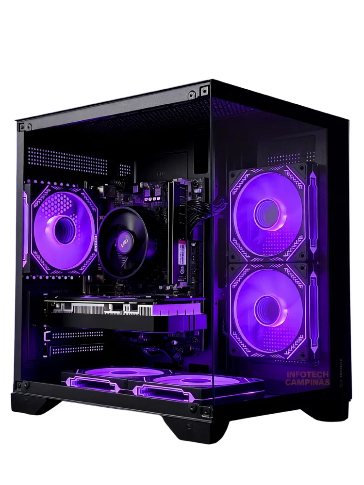 PC Gamer Aquario Preto | Ryzen 5 5500 | Radeon Rx 7600 8GB | 16gb Ram | SSD Nvme 1TB | WINDOWS 11 Pro - view 2