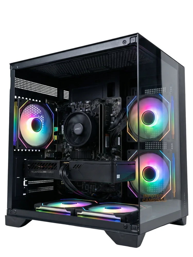 PC Gamer Aquario Preto | Ryzen 5 5500 | Radeon Rx 7600 8GB | 16gb Ram | SSD Nvme 1TB | WINDOWS 11 Pro - view 3