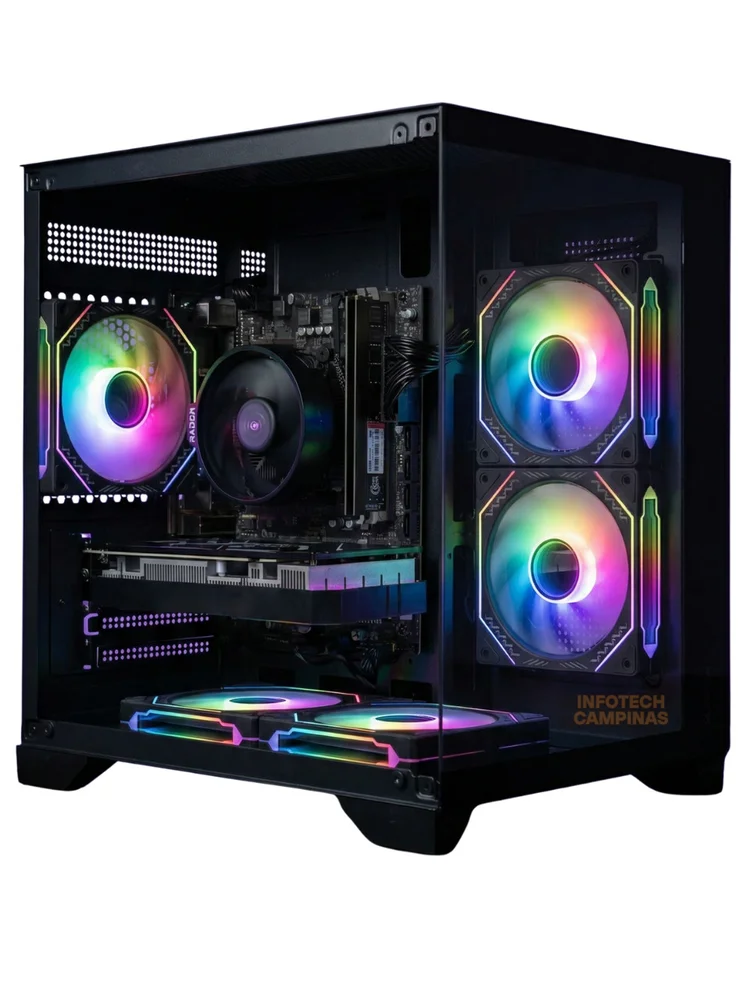 PC Gamer Aquario Preto | Ryzen 5 5500 | Radeon Rx 7600 8GB | 16gb Ram | SSD Nvme 1TB | WINDOWS 11 Pro - view 4