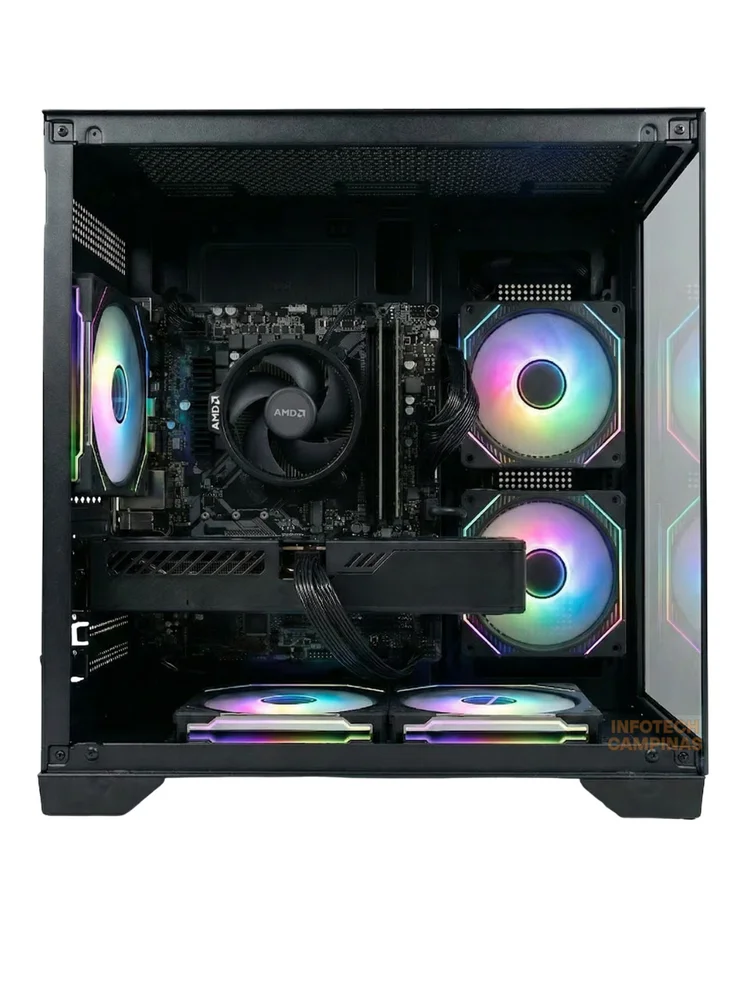 PC Gamer Aquario Preto | Ryzen 5 5500 | Radeon Rx 7600 8GB | 16gb Ram | SSD Nvme 1TB | WINDOWS 11 Pro - view 5